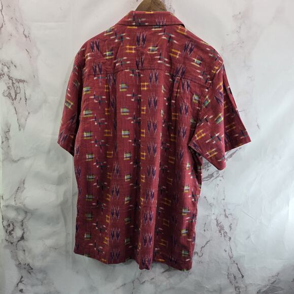 The Territory Ahead Shirt Mens Medium Red Button Up Short Sleeve Retro Vtg - Picture 5 of 11